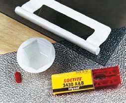 +120 C -55 kuni +150 C -55 kuni +100 C Loctite Hysol 3423 A&B Mittetilkuv pasta Keskmine kasutusaeg Suurepärane kemikaalikindlus Loctite Hysol 3423 A&B on üldotstarbeline, 2K epoksüliim, mis sobib