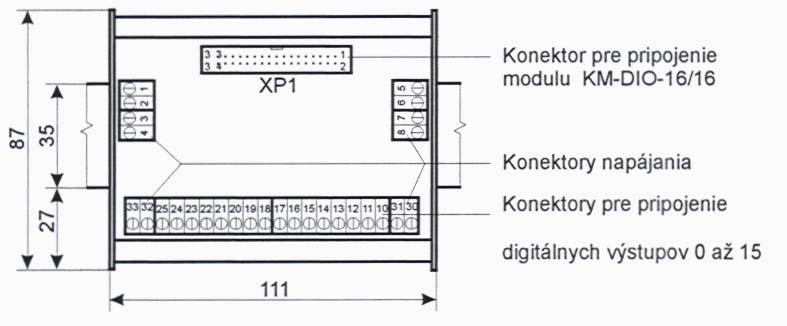 GDO-16 Rozširujúci modul digitálnych výstupov Modul GDO-16 obsahuje l6 galvanicky oddelených dvojhodnotových výstupov. Stav výstupov je signalizovaný LED diódami.