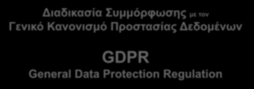 Διαδικασία Συμμόρφωσης με τον Γενικό Κανονισμό Προστασίας Δεδομένων GDPR General Data Protection Regulation