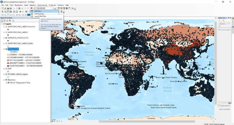 εντολής Add XY Data και δημιουργήθηκε το αντίστοιχο Layer.