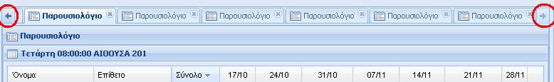 Για να κλείσουμε μια ενεργή καρτέλα, πατάμε στο κουμπί x, στην επάνω δεξιά γωνία της καρτέλας. (εικόνα 5.10). Εικόνα 5.