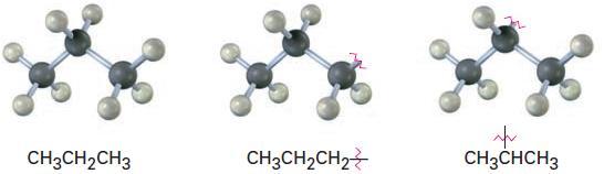 propan propil izopropil butan butil sec-butil izobutan izobutil terț-butil Prefixele sec- și terț- se referă la numărul de alți atomi de carbon legați de atomul de carbon de la care am îndepărtat