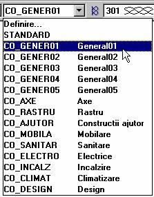 4 Daca layer-ul CO_GEN01 este disponibil in lista de selectie rapida, selectati-l.