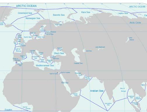 Αρκτικός Ωκεανός, 2.8%, 14.0x10 6 km 2 Ειρηνικός Ωκεανός 30.5% 155.