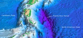 Το βαθύτερο σημείο, το Milwaukee Deep, στα 8650 m, βρίσκεται στην τάφρο του Πουέρτο Ρίκο, τη ζώνη