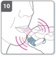 Poznámka: Počas vdychovania cez inhalátor sa kapsula v lôžku otáča, takže by ste mali počuť vírivý zvuk. Pri prenikaní lieku do pľúc budete cítiť sladkú chuť.