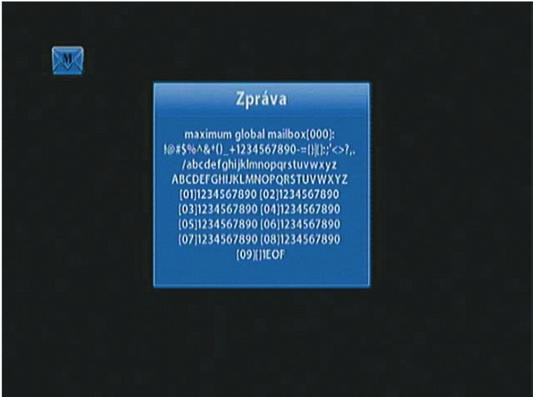 GS 7020HDi Užívateľská príručka 23 4.14 Kontrola správ Na Vašu Irdeto prístupovú kartu môže operátor zasielať správy. Existujú dva typy správ. 1.