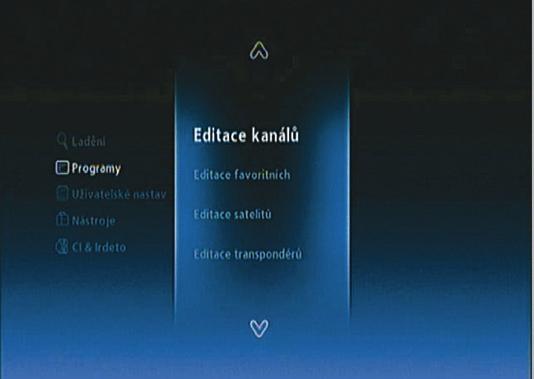 GS 7020HDi Užívateľská príručka 25 5.2 Manažér kanálov Tu môžete upravovať kanály a obľúbené kanály. Úprava kanálov: Upravuje kanál. Úprava obľúbených: Upravuje zoznam obľúbených kanálov.