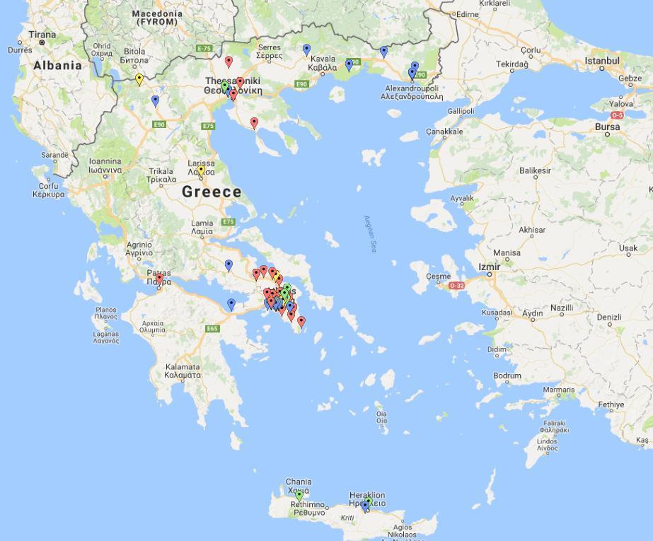 ΓΕΩΓΡΑΦΙΚΗ ΚΑΤΑΝΟΜΗ ΑΝΑ ΚΑΤΗΓΟΡΙΑ ΠΡΟΪΟΝΤΟΣ Εικόνα 6 Γεωγραφική κατανομή των επιχειρήσεων του χώρου με έμφαση στις κατηγορίες προϊόντων. 4.