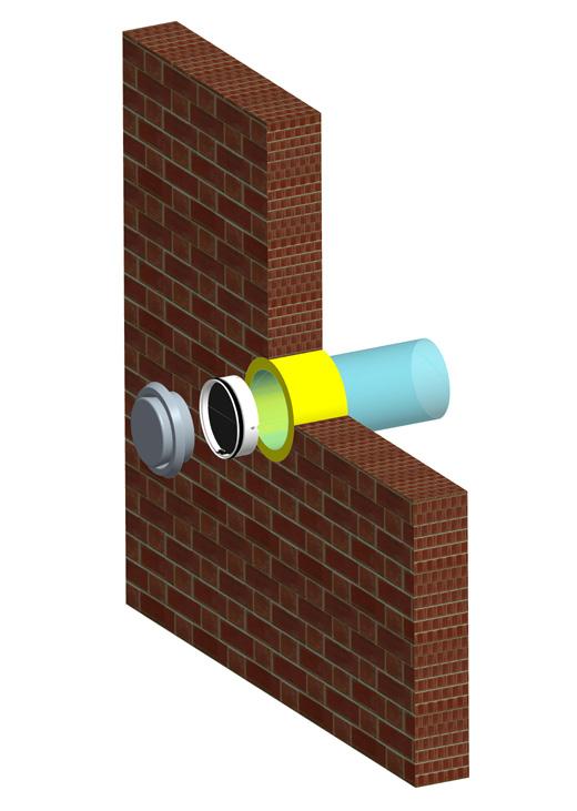 6 Produkty požiarnej ochrany Inštalácia Inštalácia do steny 1 2 3 4 5 6 1. stena 2. potrubie 3.