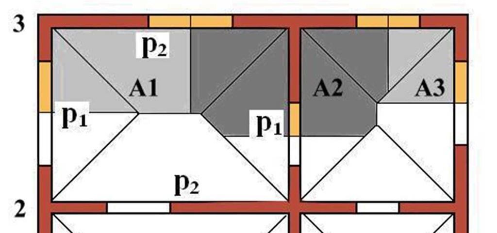 Se determină reacţiunile planşeelor pe fiecare linie de pereţi (p 1 şi p ) cu relaţiile q l 1 tot l 4 p 1 p1 l p 1 unde q tot este încărcarea totală de