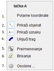 U zavisnosti da li je opcija označena ili ne, oznaka objekta će biti prikazana, odnosno neće biti prikazana u grafičkom prikazu. 4.