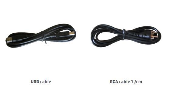 Εικόνα 33: Αποκωδικοποιητής Chronopic (αριστερά) Καλώδιο USB και RCA 1,5m (δεξιά) (www.chronojump.