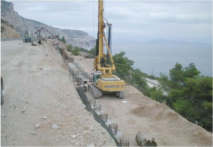 Retaining Wall Retaining Wall T16 PATHE Highway, Kakia Skala Section Central Greece Retaining wall for the protection of the highway Total cost: approx. 2,1m.