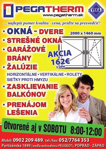 PP 13-18 STRANA - 08 (ONYX - 4. posch.) 04-0012 Redakcia: Kežmarská 1, 058 01 Poprad tel.: 052/ 772 39 82 e-mail: popradsko@regionpress.sk zmena v podávaní riadkovej inzercie, POZOR!