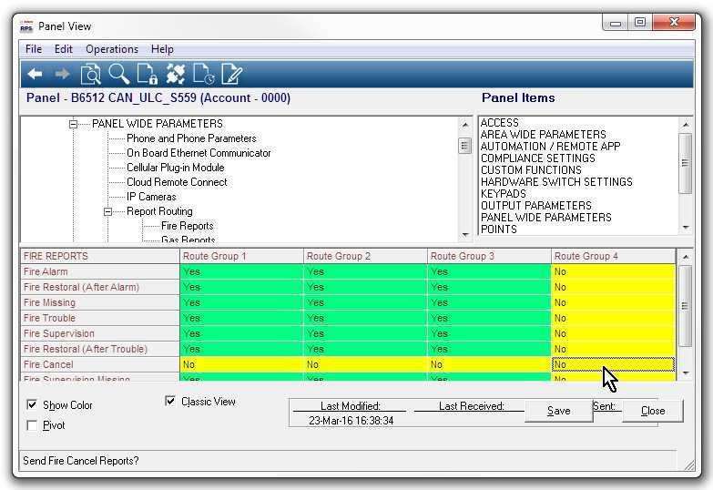 Control Panel Ρυθμίσεις συμμόρφωσης el 19 σημάτων ανίχνευσης πυρκαγιάς περιλαμβάνονται στην αξιολόγηση του εξοπλισμού.