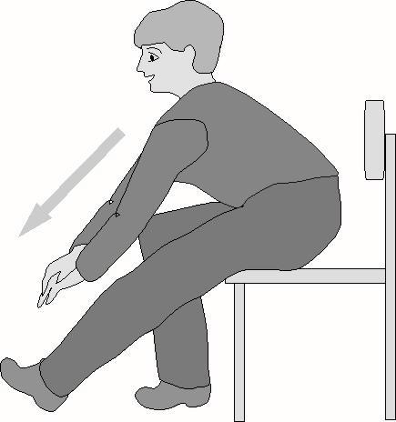 Τέντωμα από καθιστή θέση Εξοπλισμός: άκαμπτος (σκληρός) χάρακας μήκους 50 εκατοστών Προετοιμασία και Πρωτόκολλο: Τοποθετήστε την καρέκλα με την πλάτη σε τοίχο για να μη μετακινείται.