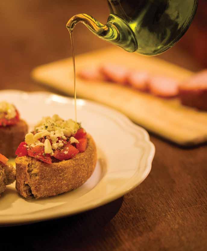 97 Rusks with sfela cheese Ingredients: 1 package barley rusks from Mani 600 gr ripe tomatoes salt oregano olive oil 1 teaspoon balsamic vinegar from Kalamata 500 gr sfela cheese (white cheese from