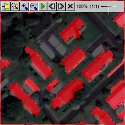 Figure 14: Previewing rule-based classification results over the original, true-color image. Transparency of the Preview Portal was set to 35% in this example.