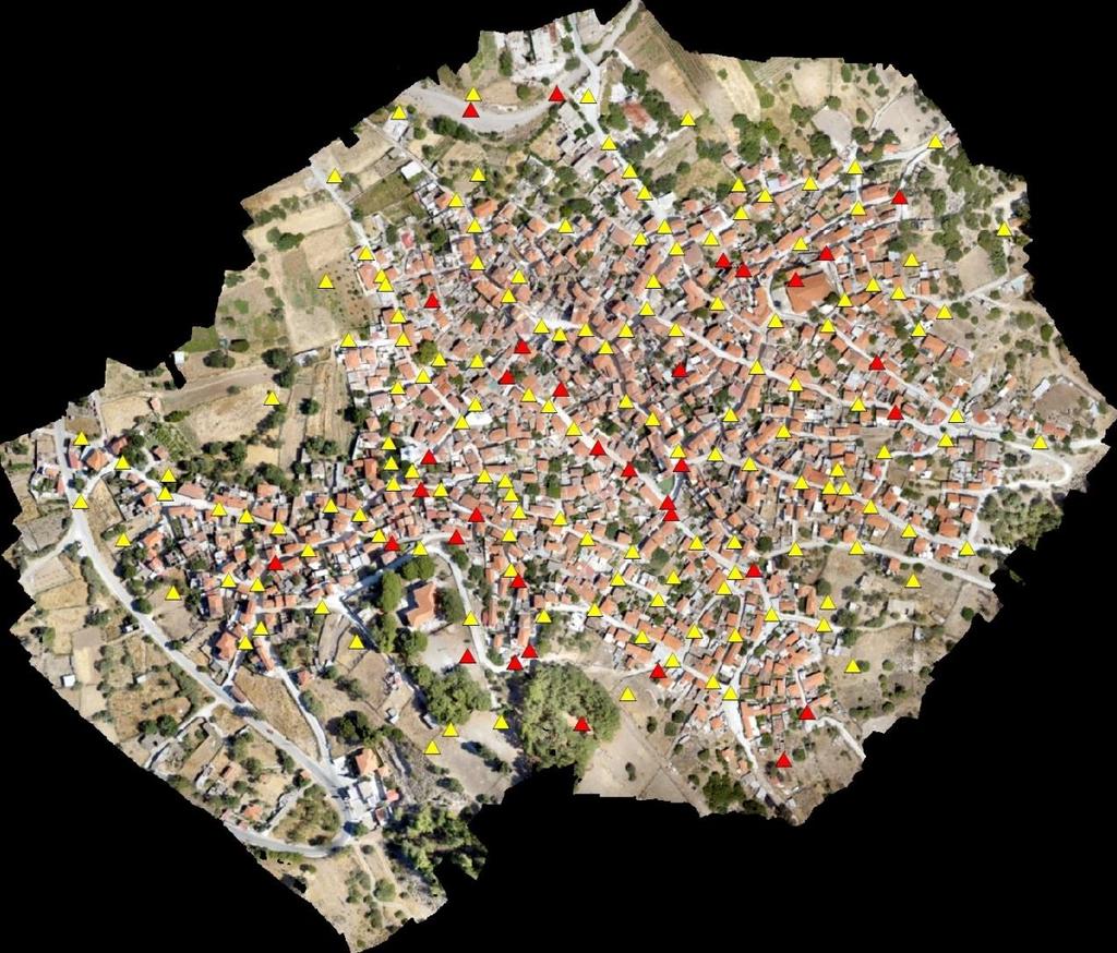 Διάγραμμα 38. Η κατανομή των GCP σημείων για τα σενάρια ανάλυσης A, B, C και Z, για την επικύρωση.