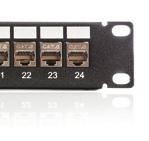 Metalická kabeláž / komponenty / tienené Patch panel, Category 6, 24xRJ45/s osadený P/N: KEP-C6-S-TL osadený 24 keystone jackmi KEJ-C6-S-TL (str.