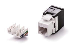 Keystone Jack, Category 6, RJ45/u P/N: KEJ-C6-U-TL beznástrojová, rýchla a jednoduchá montáž umožňuje prenos všetkých vysokorýchlostných protokolov vrátane 000BASE-T zaručuje šírku prenosového pásma