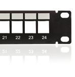 Patch panel 0 pre 8xRJ45 neosadený P/N: RAB-PP-X0-C4 určený pre montáž do 0 rozvádzačov integrovaný zadný káblový menežment sada skrutiek M6 s plávajúcimi maticami (4 ks) Výška Šírka Hĺbka (vrátane