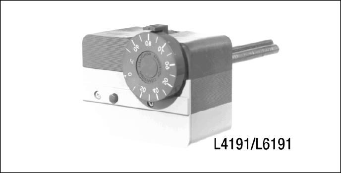 L4191 - L6191 DUAL AQUASTAT PRIAMY PONORNÝ POUŽITIE A OBJEDNACIE INFORMÁCIE Použitie L4191 a L6191 sú duálne jednotky, v ktorých sú dva nezávisle pracujúce vodné termostaty uložené v jednom kryte.
