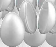izdelki pa so zelo krhki. H22 404 01 Plastično jajce 60 x 40 mm, belo 0.