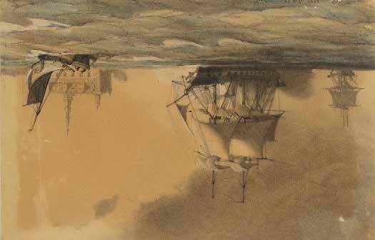 3 Ιωάννης Αλταμούρας (1852-1878) Θαλασσογραφία σημείωση κάτω δεξιά: Έλαβον 22 Φεβρ. 1876 Έργον Ιωάννου κραγιόνια, μολύβι και λευκό χρώμα σε χαρτί, 22 x 34 cm. 4.