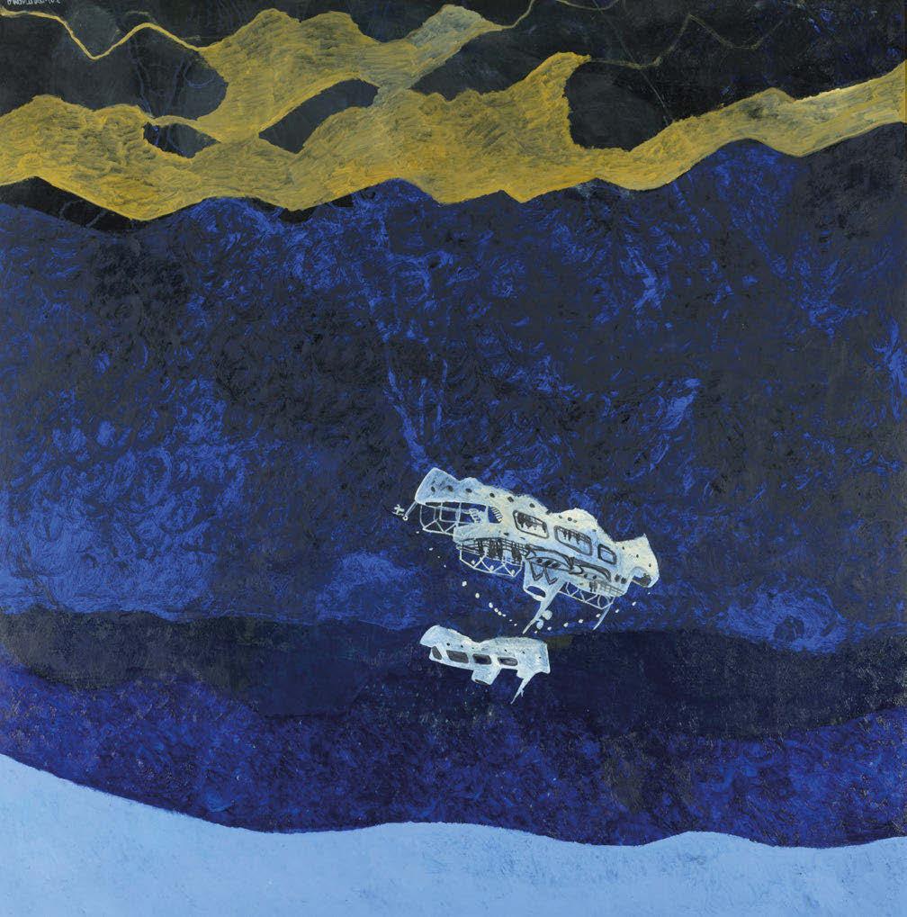 104 Τάσος Μαντζαβίνος (γ. 1958) Νυχτερινό [1993] υπογεγραμμένο κάτω δεξιά και κάτω αριστερά: Α.