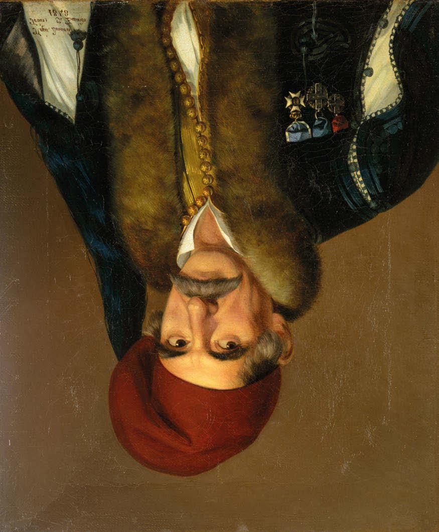119 Διονύσιος Τσόκος (1814-1862) Πορτραίτο του Σπυρίδωνος Παπαλεξόπουλου υπογεγραμμένο και χρονολογημένο κάτω αριστερά: Παρά Διονυσίου / Τσόκου Εκ Ζακύνθου / 1848 λάδι σε μουσαμά, 60,5 x 50 cm. 8.