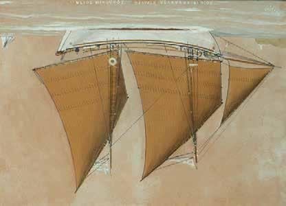 τέμπερα, μελάνι και μολύβι σε χαρτί, 48 x 66 cm. 1.500-2.000 170 «Αρχάγγελος» Ι.