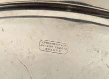 καταστήματος του Sidney Nowill: PLATED ON NICKEL / SIDNEY NOWILL / ATHENS, εγχάρακτη διακόσμηση, επαργυρωμένο νικέλιο,