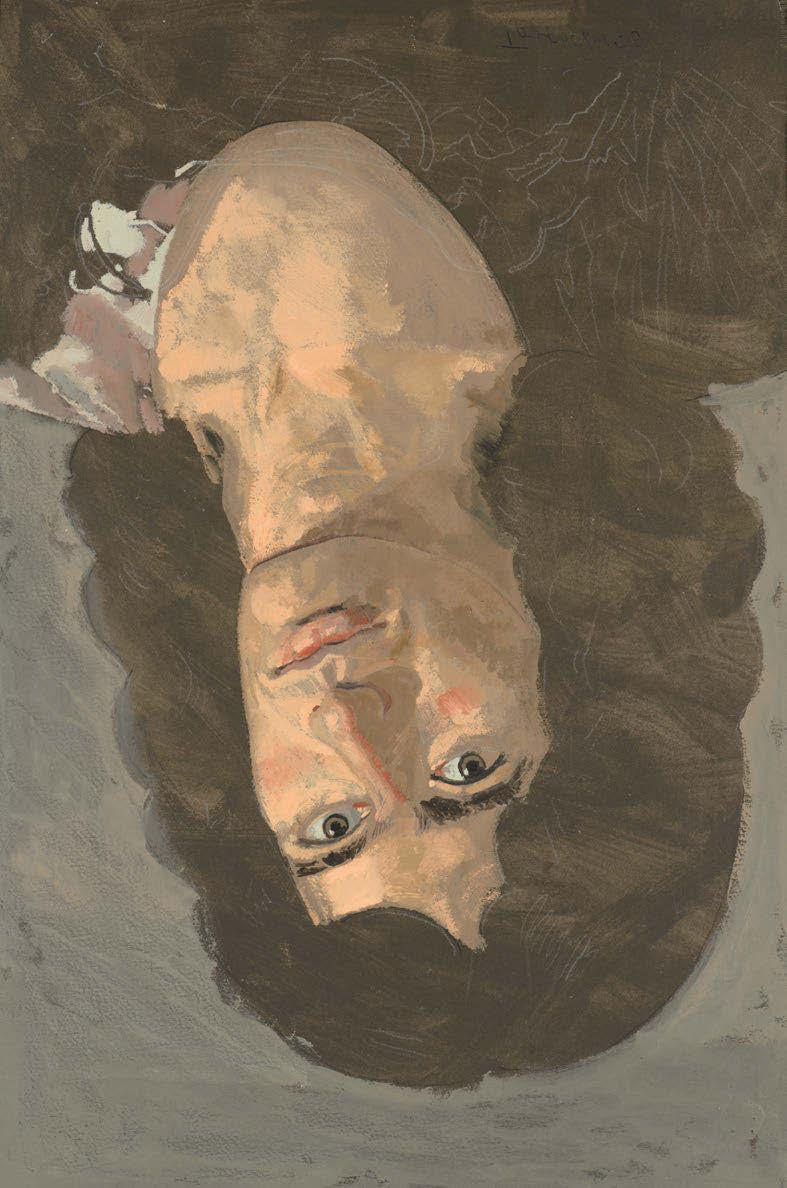 11 Γιάννης Τσαρούχης (1910-1989) Πορτραίτο νέου υπογεγραμμένο και