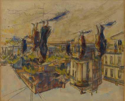 Barkoff / Athènes / 1935 ο τίτλος στην πίσω όψη υδατογραφία σε χαρτί, 39,5 x 47,5 cm. 2.000-3.