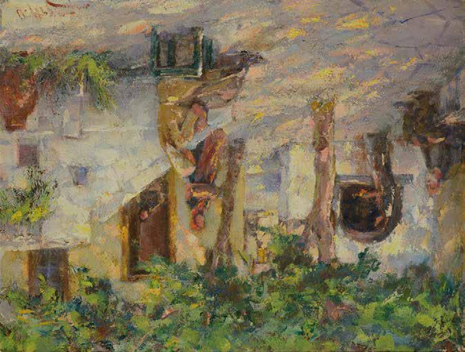 28 Ουμβέρτος Αργυρός (π. 1884-1963) Στην αυλή υπογεγραμμένο κάτω αριστερά: Ο.