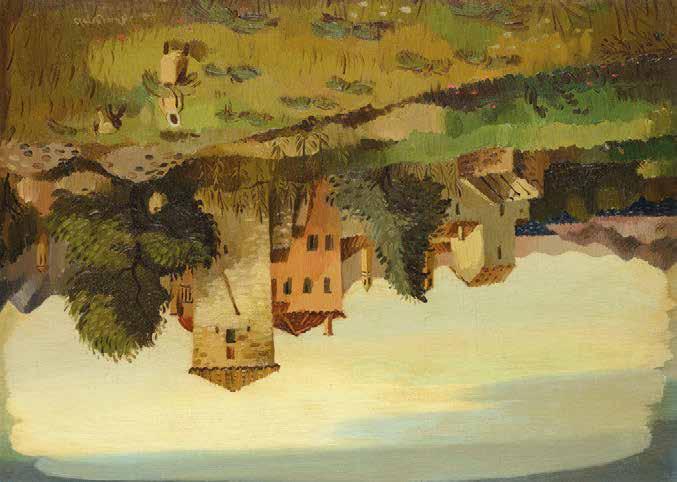 35 Αγήνωρ Αστεριάδης (1898-1977) Μονή Φανερωμένης, Σαλαμίνα υπογεγραμμένο και χρονολογημένο
