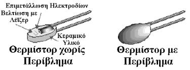 ΑΣΚΗΣΗ 5 : ΚΑΜΠΥΛΕΣ ΡΥΘΜΙΣΗΣ ΘΕΡΜΙΣΤΟΡ Κατασκευή των Θερμίστορς Κατασκευάζονται από κεραμικού τύπου ημιαγωγούς οι οποίοι εμφανίζουν πολύ μεγαλύτερες αλλαγές αντίστασης για δεδομένες μεταβολές