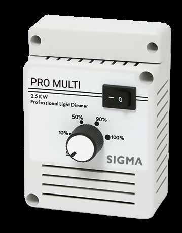 PRO MULTI 2500W DIMMER ΕΠΑΓΓΕΛΜΑΤΙΚΟ ΦΩΤΙΣΜΟΥ Για φορτία ωμικά και επαγωγικά (λαμπτήρες αλογόνου) Για λάμπες LED