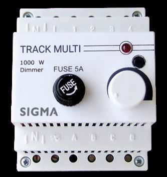 TRACK MULTI 1000W DIMMER ΡΑΓΑΣ Για φορτία ωμικά και επαγωγικά (λαμπτήρες αλογόνου) Για λάμπες LED (dimmable) φορτίου από