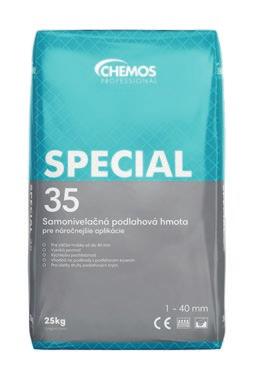 Vyrovnávanie podláh Samonivelačné hmoty Vyrovnávanie podláh Samonivelačné hmoty CHEMOS Special 35 hrúbka vrstvy 1-40 mm suchá pre pokládku za 24 hodín CHEMOS Express 24h samonivelačná podlahová hmota