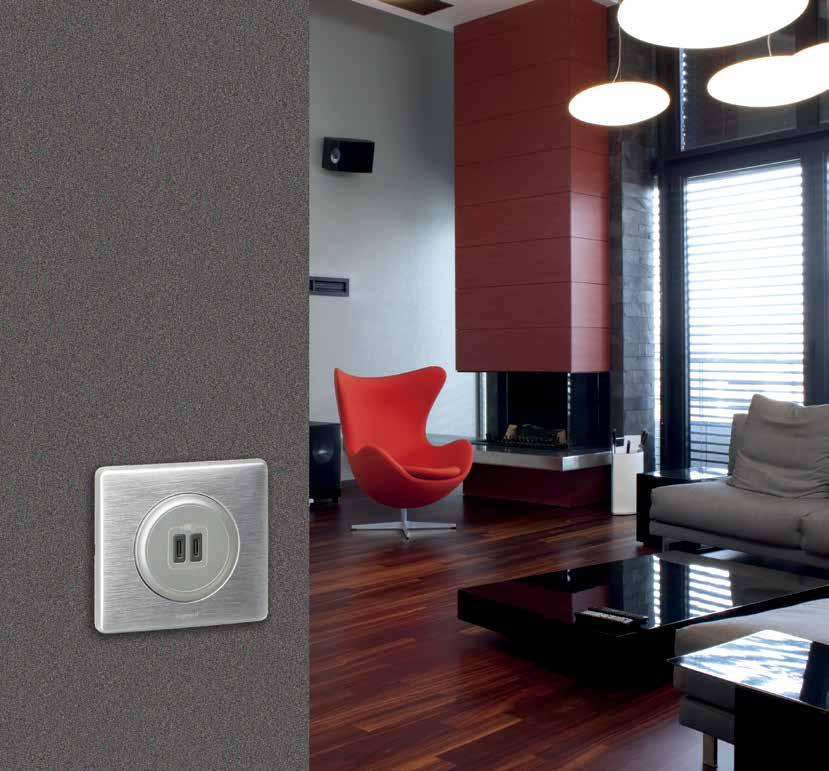 ΠΡΙΖΕΣ ΦΟΡΤΙΣΗΣ USB ΣΕ ΣΕΙΡΕΣ ΔΙΑΚΟΠΤΩΝ Πρίζες φόρτισης USB τύπου C και τύπου Α (1) στην αισθητική της σειράς διακοπτών που έχετε επιλέξει για την κατοικία σας για τον τέλειο συνδυασμό τεχνολογίας