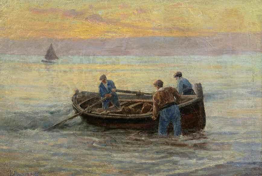 ΓΕΡΜΕΝΗΣ Βάσος (1896-1964) Μύκονος Λάδι σε σελοτέξ 40 55 εκ υπγρμ κ.