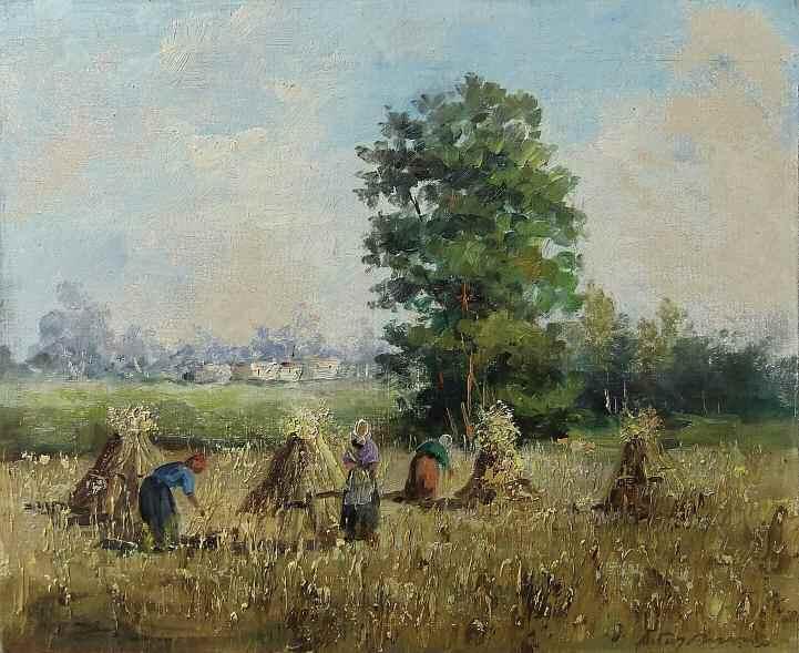 500 27. ΓΙΟΛΔΑΣΗΣ Δημήτριος (1897-1993) Θερισμός Λάδι σε καμβά επικολμ. σε ξύλο 40 50 εκ υπγρμ κ.