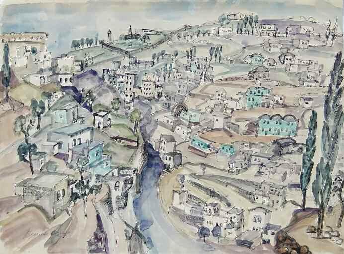 42. ΠΑΠΑΛΟΥΚΑΣ Σπύρος (1892-1957) Ξωκλήσι στην Αίγινα π1923 Λάδι σε χαρτόνι 29 21 εκ υπγρμ. δις κ. 2.500-3.