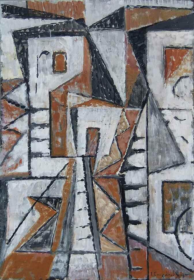 46. ΣΠΥΡΟΠΟΥΛΟΣ Γιάννης (1912-1990) Μύκονος Λάδι σε σελοτέξ 70 50 εκ υπγρμ κ.δ SPYROPOULOS Yannis (1912-1990) Myconos Signed oil on hardboard 70 50 cm 1.800-2.