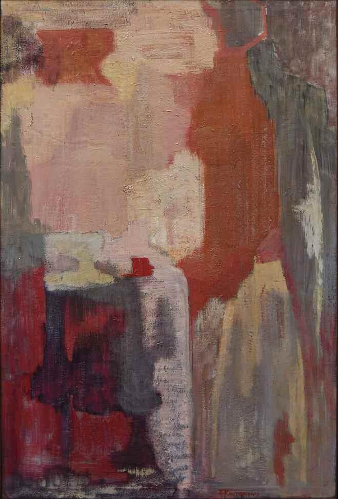 47. ΚΟΝΤΟΠΟΥΛΟΣ Αλέκος (1904-1975) Αφηρημένη σύνθεση 1963 Λάδι σε καμβά 105 70 εκ υπγρμ & χρνλγμ κ.δ CONDOPOULOS Alecos (1904-1975) Abstract composition 1963 Signed & dated oil on canvas 105 70 cm 3.