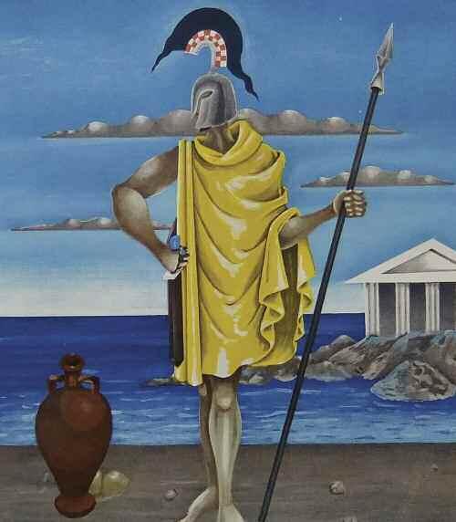 122. ΕΓΓΟΝΟΠΟΥΛΟΣ Νίκος (1910-1985) Έλλην/Αχιλλέας Λιθογραφία περιορ. έκδ.70 50 εκ υπγρμ & αριθμ.