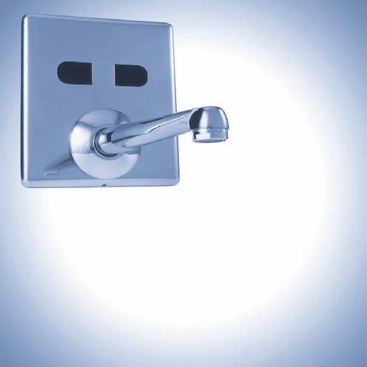 AUTOMATICKÁ VÝTOKOVÁ ARMATÚRA WBS 3.1 CH WBS 3.1 CN podomietková armatúra nerezové prevedenie úspora vody Zariadenie optoelektronicky sníma prítomnosť rúk v umývadle resp.